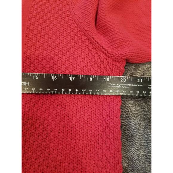 Chico's Women's Red Mock neck Full Zip Tunic‎ Cardigan Sweater Dress Size 1 - Picture 8 of 9